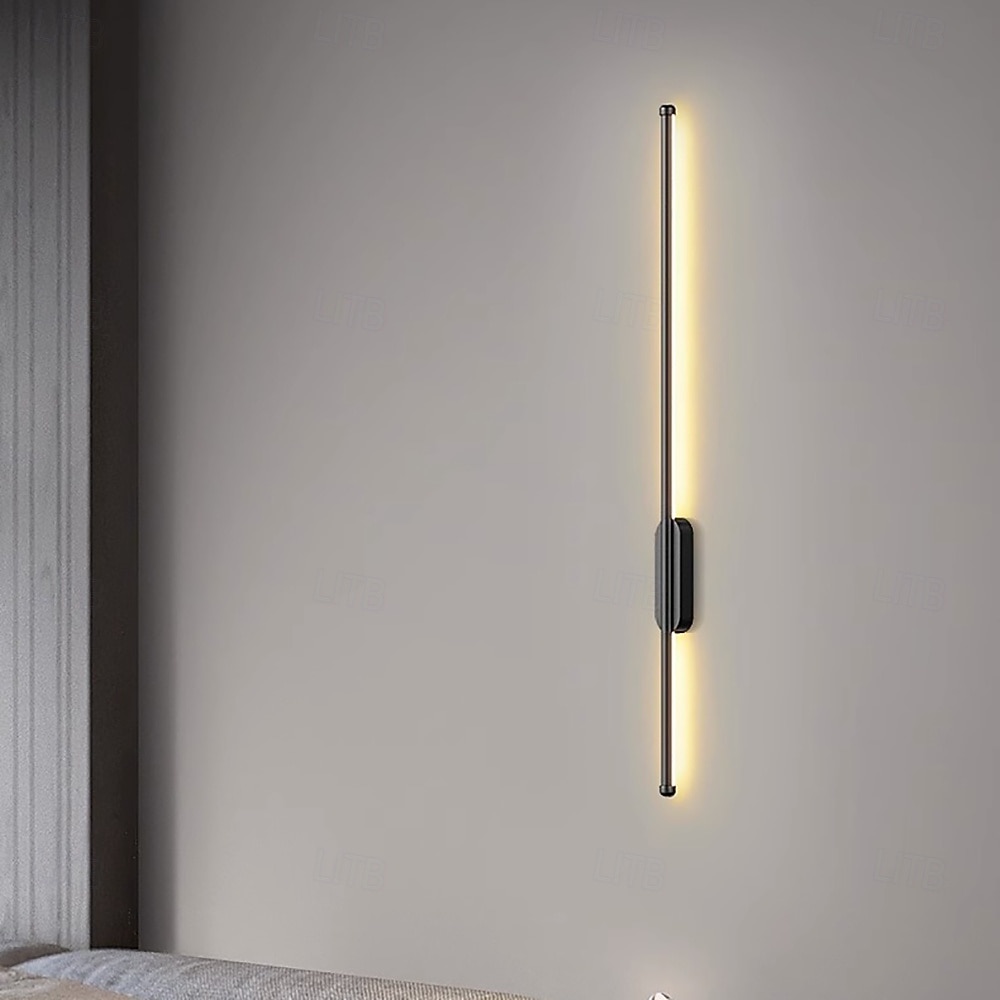 Długa lampa ścienna 23,6 cala - 47,2 cala, czarno-złota, metalowa lampa ścienna do wnętrz, salon, tło, sypialnia, lampka nocna, AC2200V, AC110V 2026 - $46.99 –P6