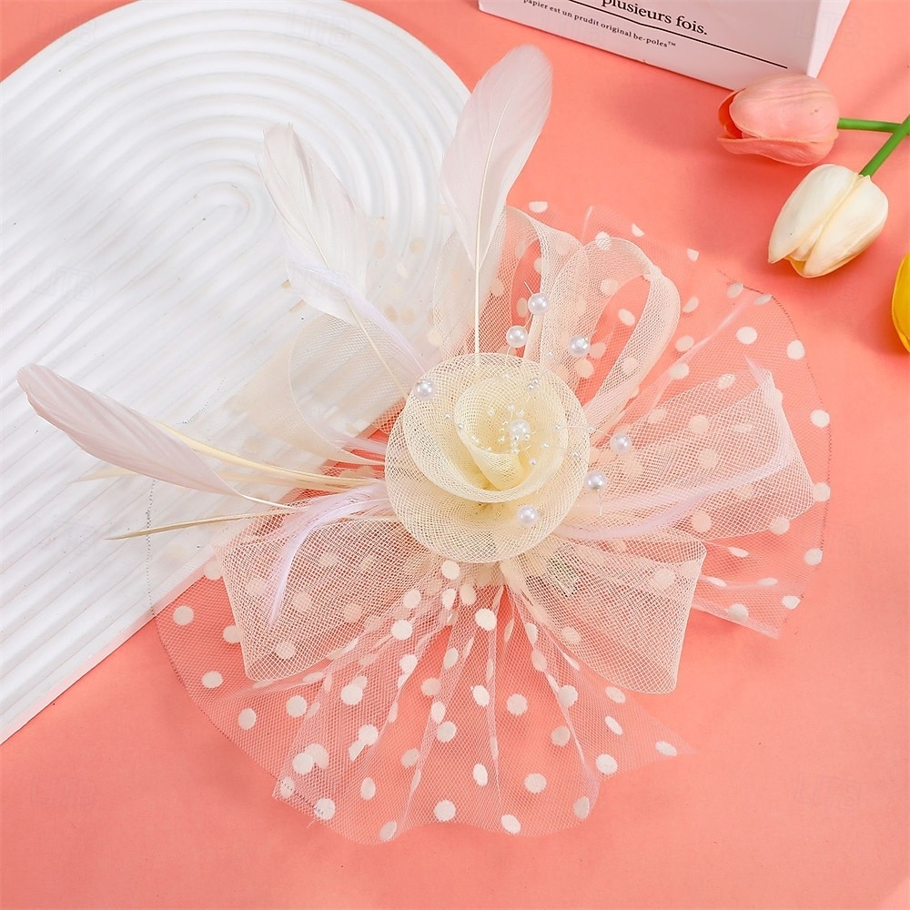 fascinators Tyll Fedora Bryllup Te Fest Hesteløp cocktail Elegant Årgang Enkel Med Fjær Hodeplagg Hodeplagg 2026 - $17.49 –P14