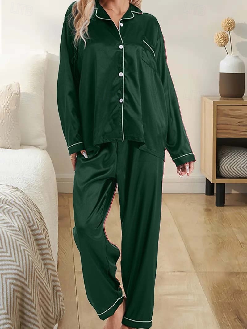 Pijamas de mujer para Navidad, ropa de estar por casa, conjunto de