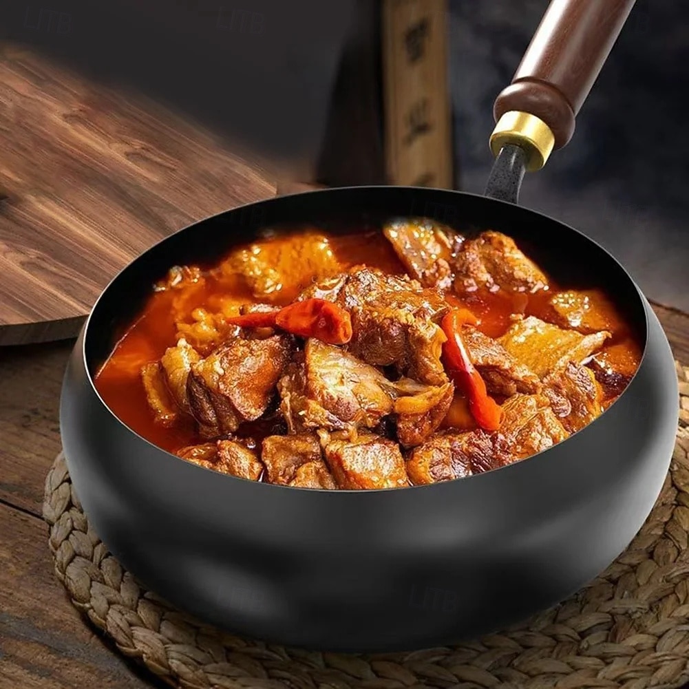 handsmidd järngryta med stor mage, obelagd liten stekpanna, traditionella köksredskap för mångsidig matlagning, värmehållning 2026 - $111.99 –P4