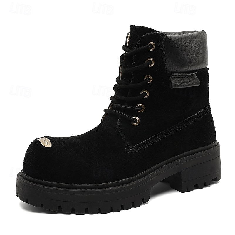 Per uomo Stivali Stivali da Lavoro Camminata Vintage Quotidiano PU Aumento Altezza Confortevole Stivali a Metà Polpaccio Allacciatura Tessuto almond Marrone scuro Nero Autunno Inverno del 2026 a $89.99 –P3