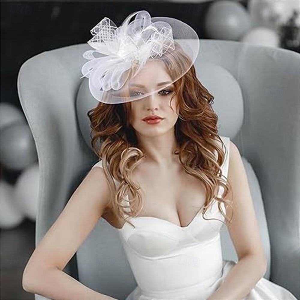 fascinators Tøy Fjær Fedora Bryllup Te Fest Hesteløp cocktail Elegant Årgang dame Med Fjær Hodeplagg Hodeplagg 2026 - $17.49 –P5