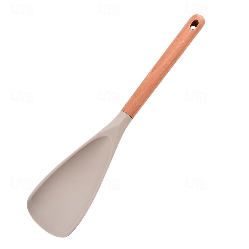 Multifunkční špachtle s ergonomickou dřevěnou rukojetí - odolný nepřilnavý kuchyňský nástroj na vaření, servírování, obracení palačinek, míchání polévky, míchání těsta - černá &bílé možnosti 2026 - $13.99 –P16