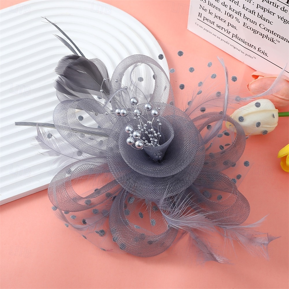 fascinators Tyll Fedora Bryllup Te Fest Hesteløp cocktail Elegant Årgang Enkel Med Fjær Hodeplagg Hodeplagg 2026 - $17.49 –P11