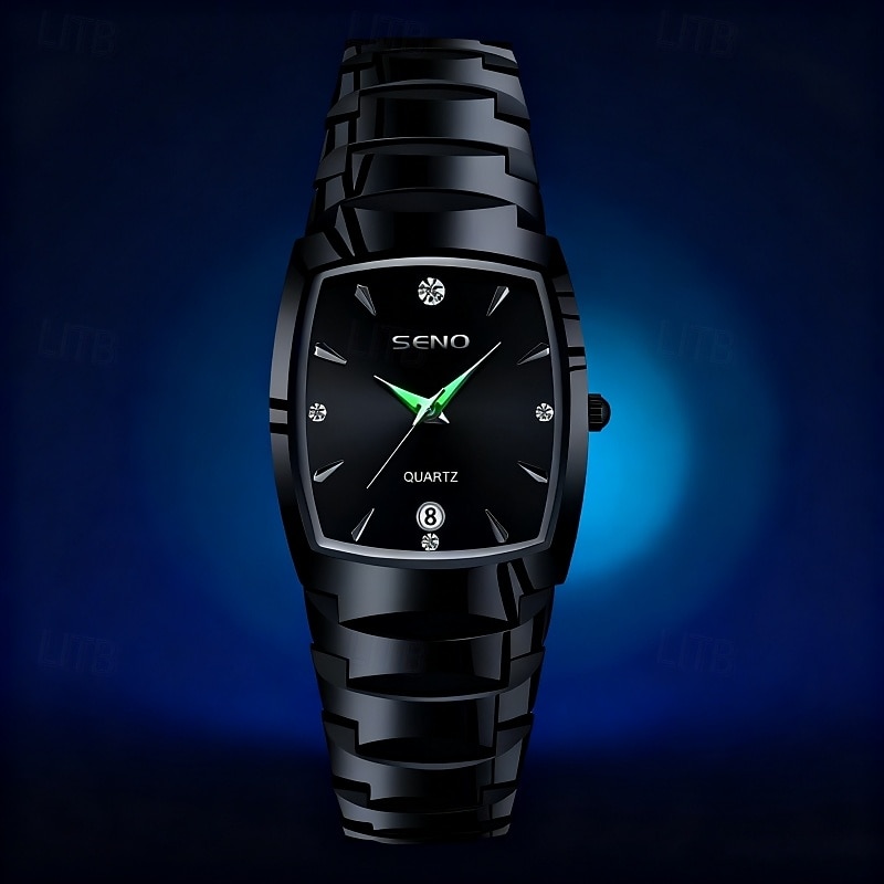 ساعة جديدة للرجال مع حزام من الفولاذ المقاوم للصدأ عرض ليلة مع كريستالات مقاومة للخدش وقرص مقاوم للتآكل مفضلة لهدايا العيد وعيد الميلاد 2026 - $21.99 –P4