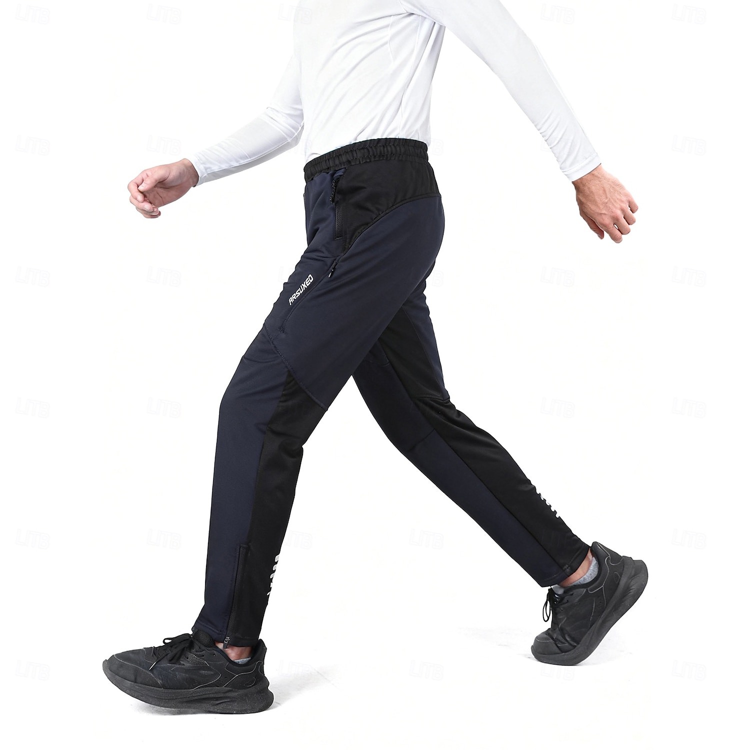 Arsuxeo Herren Fahrradhose Fahrradhosen Fahhrad Hosen Unterteile Formpassend Winter Mountainbike MTB Straßenradsport Sport Winddicht Warm Reflektierende Besätze / Fluoreszenz Elastisch Schwarz 2026 - $47.99 –P15