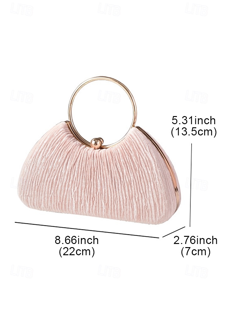 fluwelen handtas voor dames met kerstfeest - elegante rode, blauwe, zwarte en roze avondtas met gouden handvat - feestelijke clutch voor dames - chique accessoire voor kerstviering 2026 - $26.99 –P8