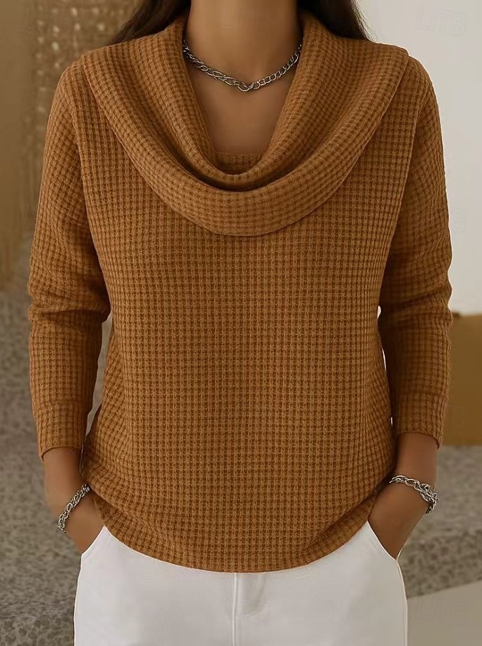 Damen Hemd Vintage Tropisch Stilvoll Langarm Wasserfallausschnitt Normale Oberteile Blau Schwarz Gelb Grün Grau Frühling Herbst Winter 2026 - $24.99 –P4