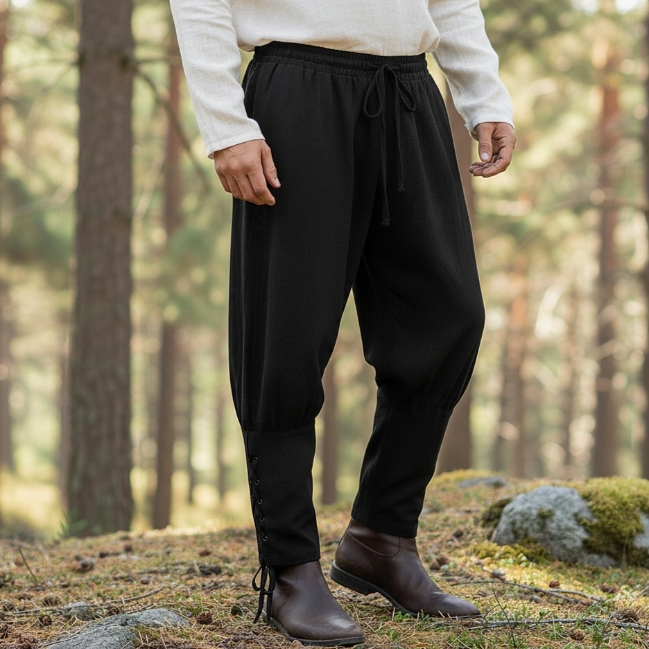 Retrò Vintage Medievale 17° secolo Mascherata Pantaloni da pirata Cavaliere Vichingo Crociato Straniero Ranger Coulisse Tinta unica Costume Per uomo Costumi da pirata Fantasia Mascherata Festa / Sera del 2026 a $61.99 –P1