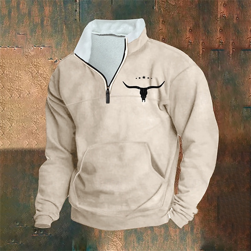 Per uomo Maglia Felpa con zip corta Nero Bianco Verde militare Rosso Blu Mezza zip Mucca Mezza cerniera Sport & Outdoor Quotidiano Ferie Poliestere Streetwear Essenziale Casual Autunno Inverno del 2026 a $31.99 –P1