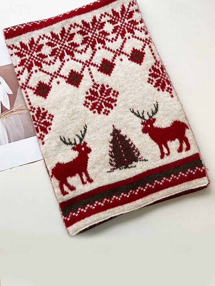 Damen Schal Gestrickt Polyester Weihnachtsbaum Weihnachtsmuster Weihnachten Mode Freizeit 2026 - $24.99 –P6