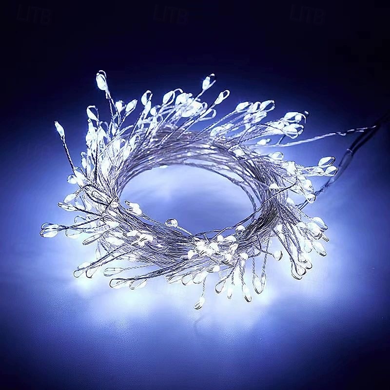 Рождественский дистанционное управление гирлянда светильники 3м 100LEDs 6м 200LEDs огни фейерверка 8 режимов освещения Новый год свадьба праздник сад рождественская елка украшение дома наружное 2025 - $14.99 –P12