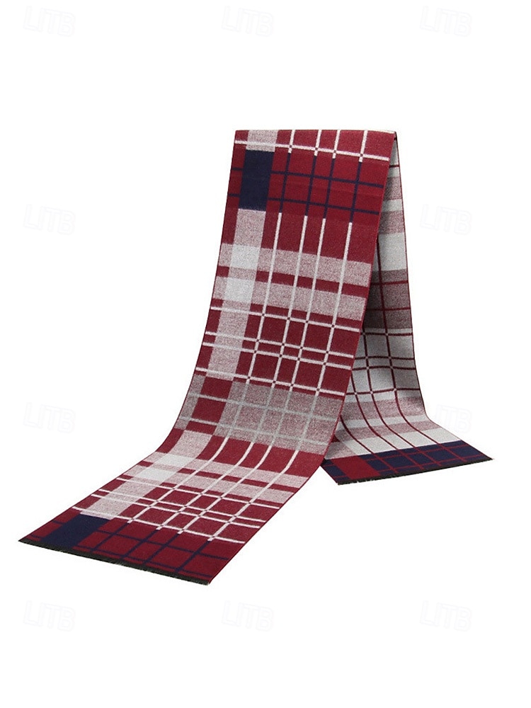 sciarpa scozzese natalizia da uomo, materiale in poliestere, vari colori, perfetta per la moda invernale e come regalo per le feste del 2026 a $14.99 –P4