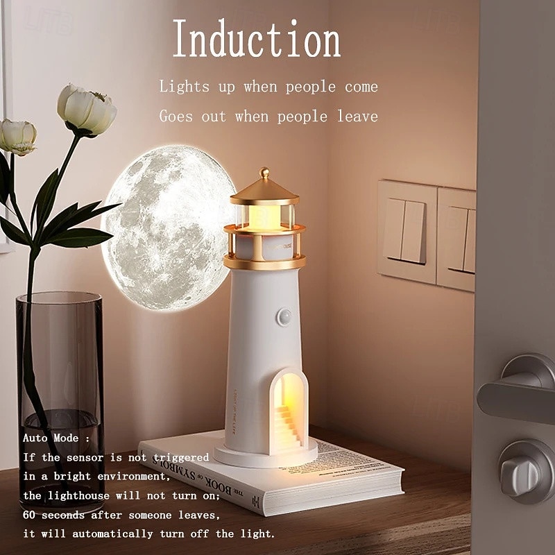 Moon Lamp Projection Lighthouse Lamps Night Light Remote Control Bluetooth Music Motion Ambient Lights Xmas Birthday Valentine's Day Gift 2026 - $39.99 –P10