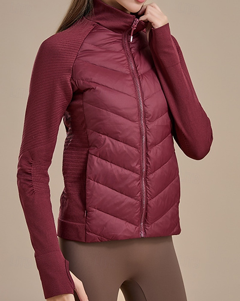 Women's Hiking Jacket Puffer Jacket Thermal Jacket Outdoor Thermal Warm Hiking Outfits Hiking Clothes Winter Autumn / Fall Top Camping / Hiking / Caving Winter Sports Running Solid Color Black White 2026 - $107.99 –P6