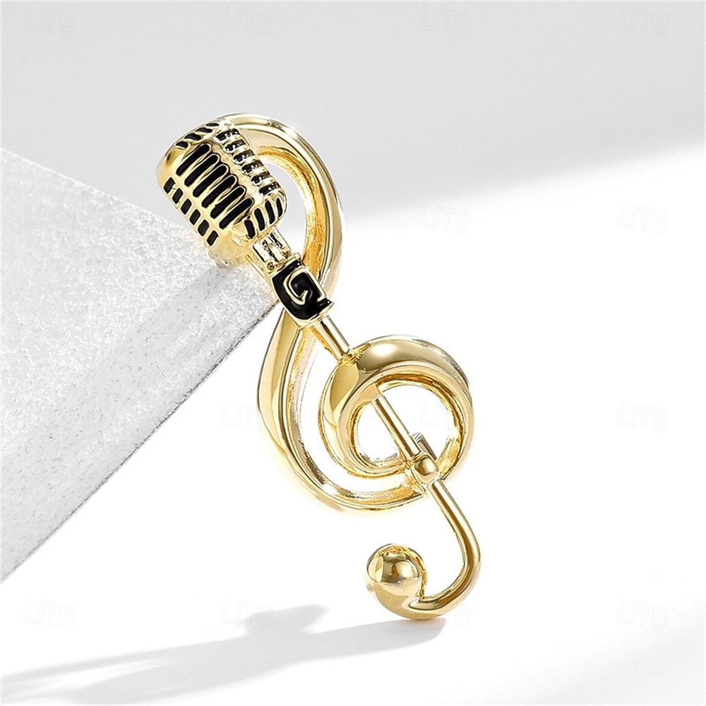 Brooches Classic Retro Music Notes Fashion Personalized Simple Trendy Brooch Jewelry Gold For Wedding Party Gift Engagement Prom Festival 2026 - $16.49 –P1