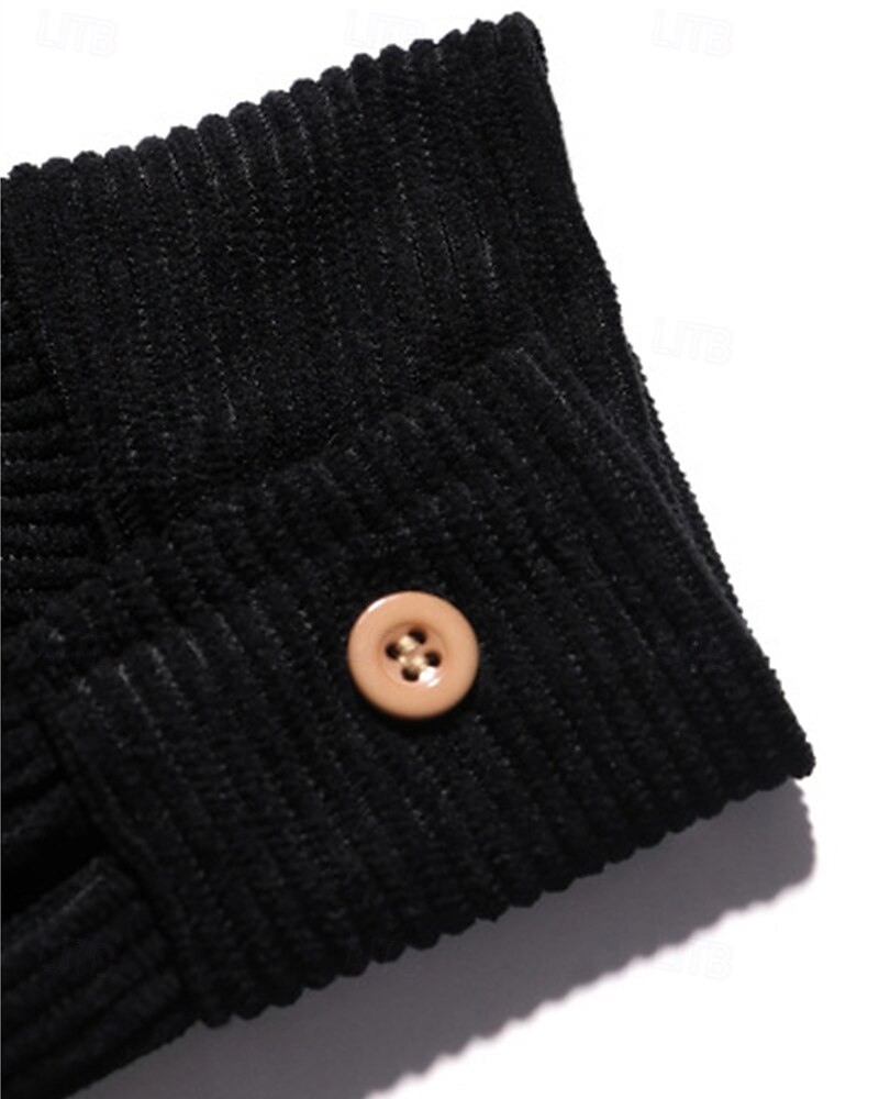 Herren Hemdjacke Cordjacke Freizeitjacke Urlaub Täglich Atmungsaktiv Tasche Frühling Herbst Einfach Mode Klassisch Revers Regulär Schwarz Braun Beige Jacken 2026 - $30.99 –P4