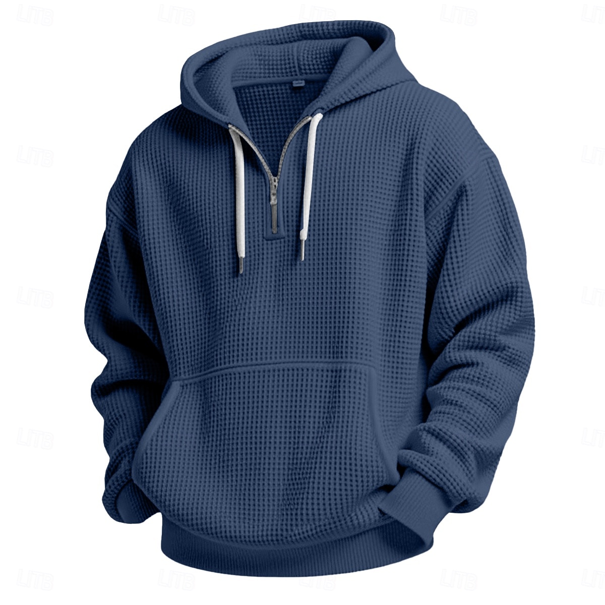 Homme Sweat à capuche Sweat à capuche gaufré Sweat à capuche quart zippé Blanche Vert Claire Vert Véronèse Rouge bleu marine À capuche Uni Poche kangourou Texturé Sport & Loisir Occasionnel Quotidien de 2025 ? $27.99 –P6