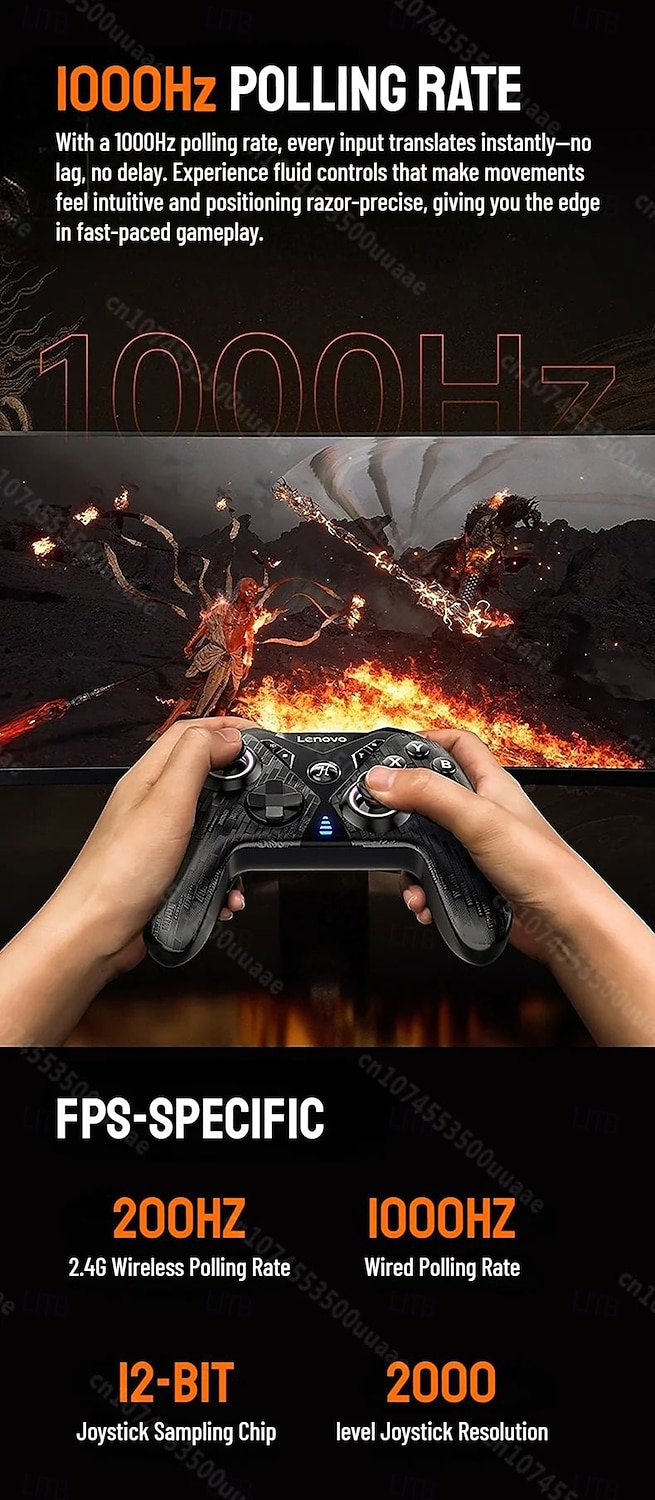 Игровой контроллер Lenovo S05 RGB беспроводной геймпад джойстик с эффектом Холла для Switch/2/OLED/Lite ПК iPhone Android телефонов подарок на День Святого Валентина 2026 - $64.99 –P3