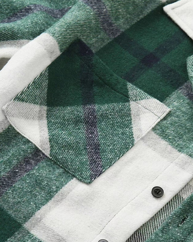 Miesten Paita Rento paita Flanellipaita Button Up paita Rubiini Pitkähihainen Skottiruutukuvio Kauluskäänne Katuvaatteet Loma Tasku Vaatetus Puuvilla Muoti Vapaa-aika Mukava 2026 - $30.99 –P16