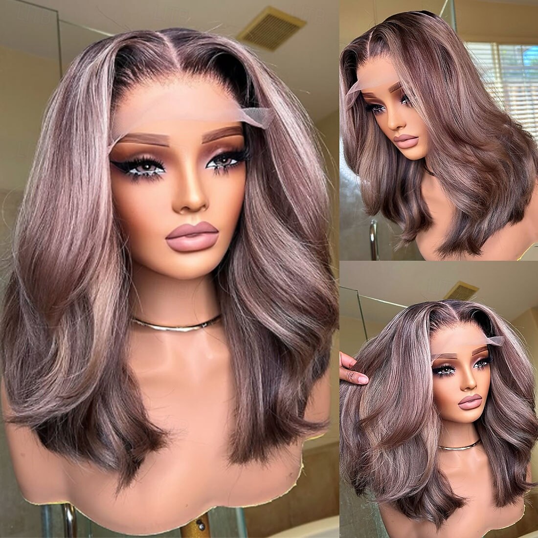 Brazilian Hair 100% Unprocessed Virgin Hair 5x5 Closure Wigs  Ash Blonde Highlighted 13x4 Lace Front Human Hair Wig Short Bob Wavy Wig Natural Hairline 2026 - $333.19 –P3
