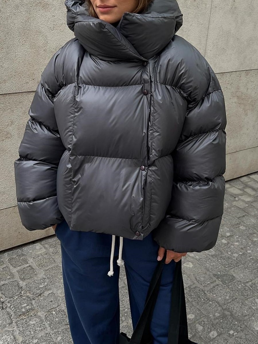 Naisten Anorakki Mukava Hengittävä Tasku Napit Vapaa-aika Tavallinen Loma Katu Kausaliteetti Arki-asut Vetoketju Normaali Hupullinen Normaali Pitkähihainen Päällysvaatteet Musta Armeijan vihre 2026 - $121.99 –P12