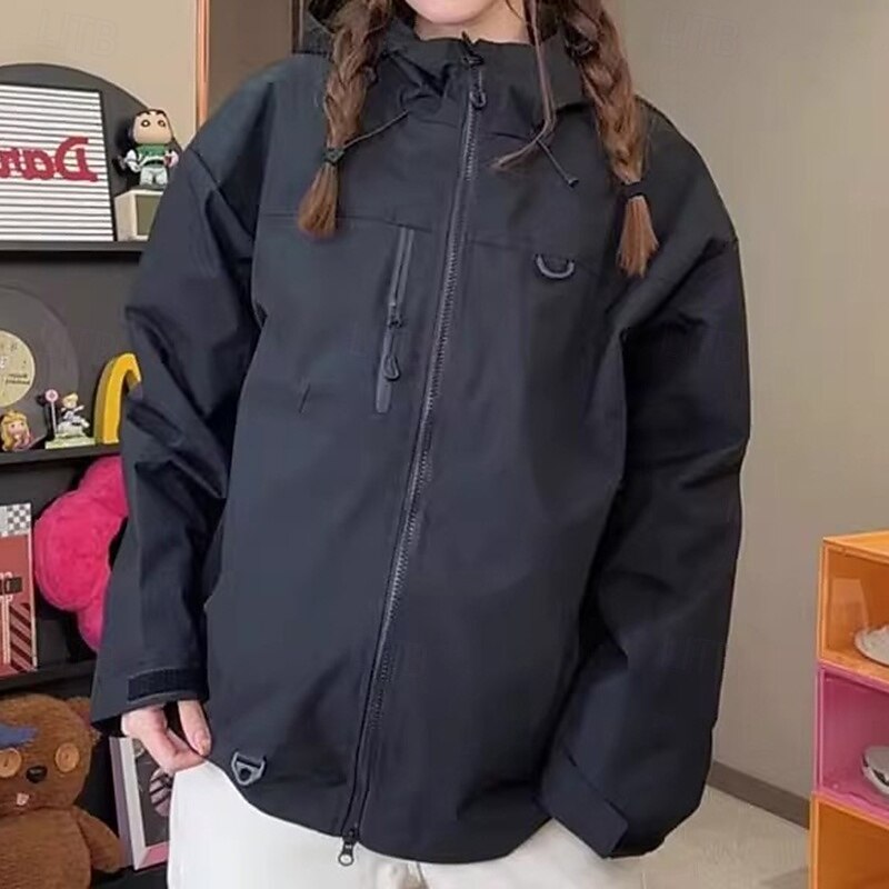 Men's Solid Colored Hooded Jacket Full Zip Jacket Fall / Winter with Pockets Long Sleeve Athleisure Waterproof Windproof Hiking Running Outdoor Black Yellow Pink Sportswear Activewear 2026 - $47.99 –P5