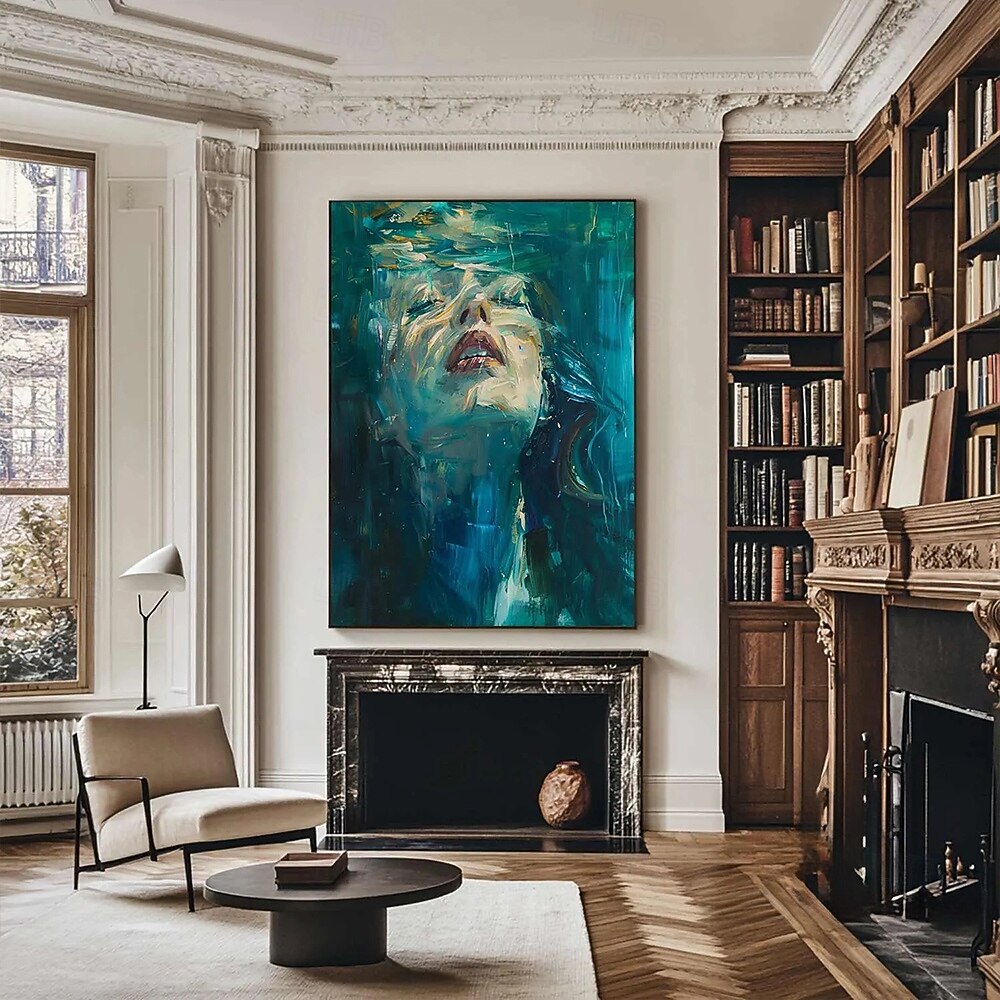 velká abstraktní malba dámy, ženský obličej, originální nástěnné umění, beztvářný portrét, figurativní malba na plátně, zarámovaná nástěnná dekorace ženy 2026 - $43.99 –P3