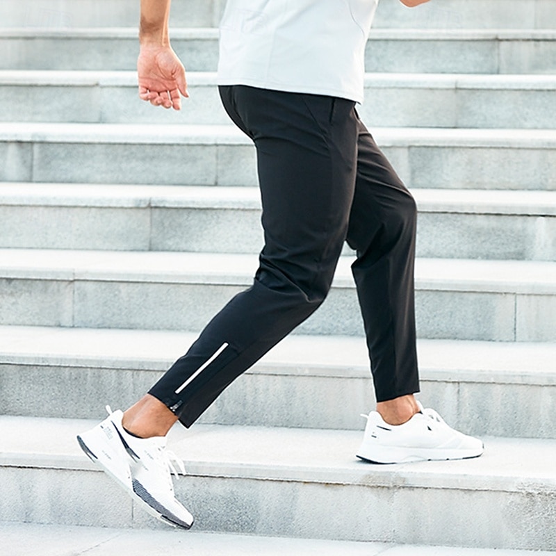Homens Calças de moletom com punhos calças esportivas Banda Refletora Bolso com zíper Cintura Alta Calças Ginásio Roupa Esportiva Dar certo Primavera Outono Elástico Respirável Academia Exercite-se de 2026 por $31.99 –P11
