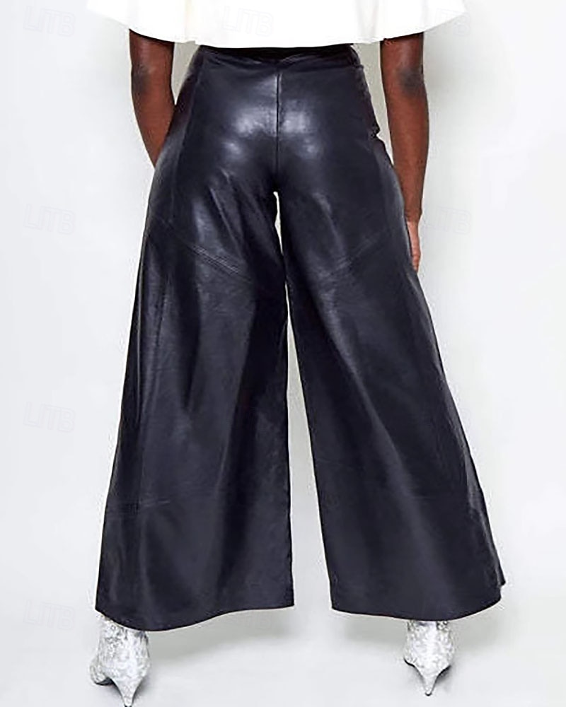 Dámské Drzý Kalhoty chinos Kožené kalhoty prázdniny Vinobraní Šik ven Plná délka Středně vysoký pas Bez vzoru Zip Kapsy Pohodlné Lehce elastické Venkovní Dovolená Denní Černá Armádní zelená Podzim 2025 - $44.99 –P5