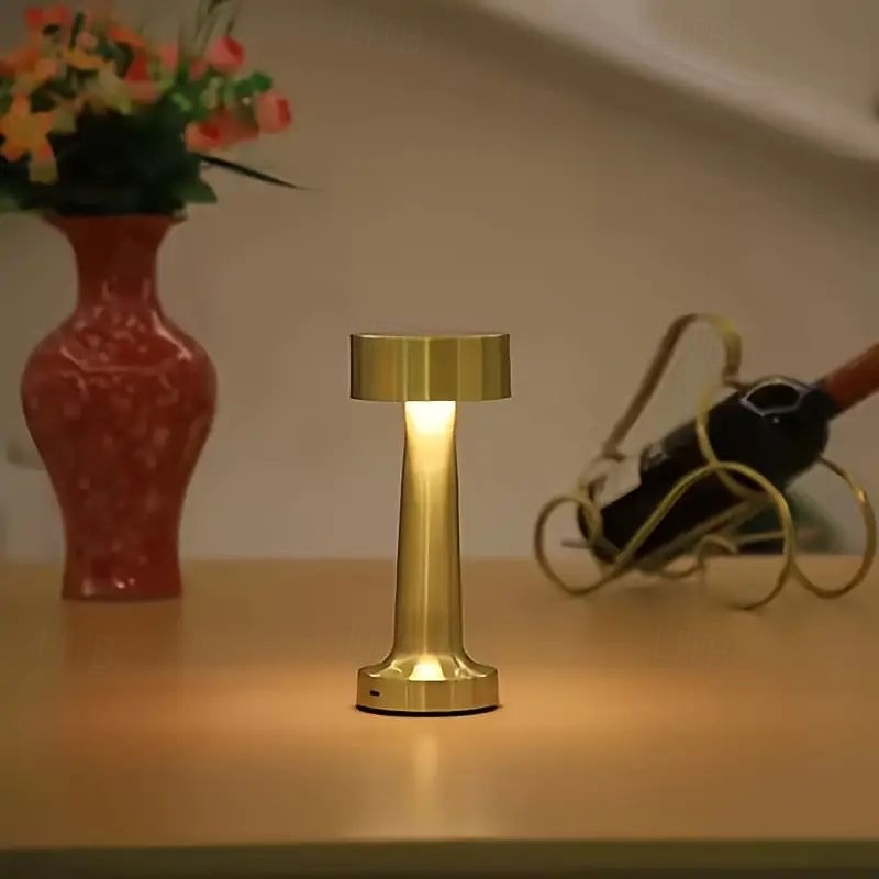 Nowoczesna, minimalistyczna metalowa lampa stołowa do biura, z funkcją oświetlenia, sterowana dotykowo, z możliwością ładowania, z 3-stopniową regulacją jasności, do biura, sypialni, gabinetu, na 2026 - $13.49 –P5