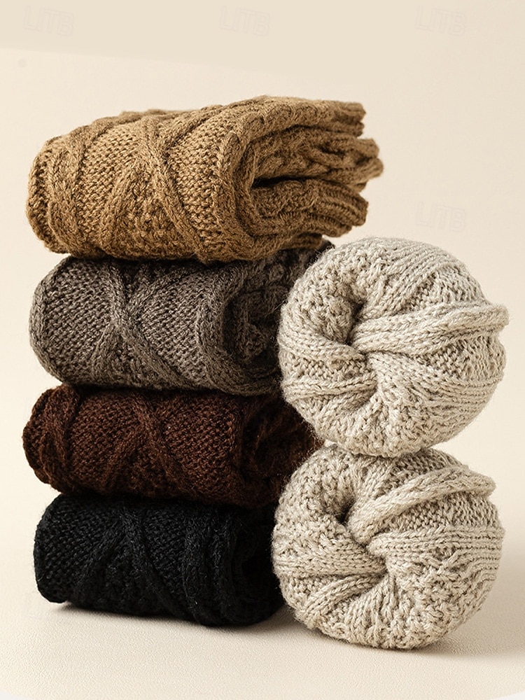 Gestrickte fingerlose Handschuhe für Damen, kuschelige Winter-Handwärmer mit Zopfmuster, stylische Weihnachtsgeschenk-Accessoires für Damen 2025 - $7.99 –P7