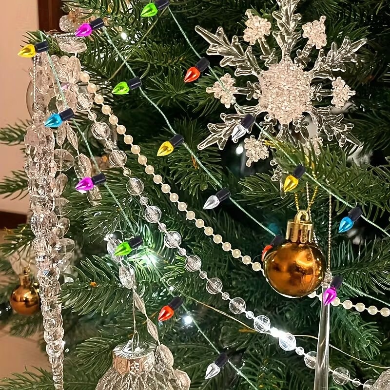 LED Tündér Karácsonyi Fények 5M 2M Koszorú Dísz PVC AA Elemes Mini Izzók Nem Cserélhető Többszínű Fényerő Ünnepi Otthoni Dekorációhoz Illeszkedik 2026 - $14.49 –P6