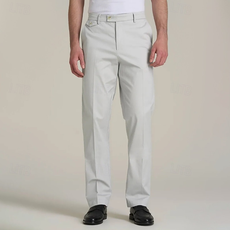 Herren Hose Anzughose Chinos Tasche Knöpfe Einfach Komfort Formell Party Arbeit Mode Klassicher Stil Marineblau Hellgrau Mikroelastisch 2026 - $30.99 –P3