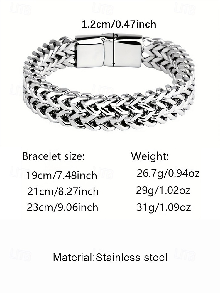 2026年 マグネット留め具付きメンズステンレススチール編みチェーンブレスレット - カジュアル、ビジネス、パーティーに最適なモダンなファッションジュエリー  コレクション – $11.99 –P9