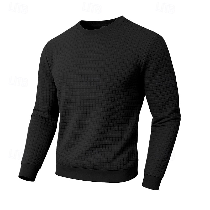 Per uomo Maglia Felpa a nido d'ape Felpa con cappuccio Maglione Nero Bianco Verde militare Cachi Grigio Girocollo Semplice Testurizzato Sport & Outdoor Casuale Quotidiano Streetwear Cool del 2026 a $18.49 –P2