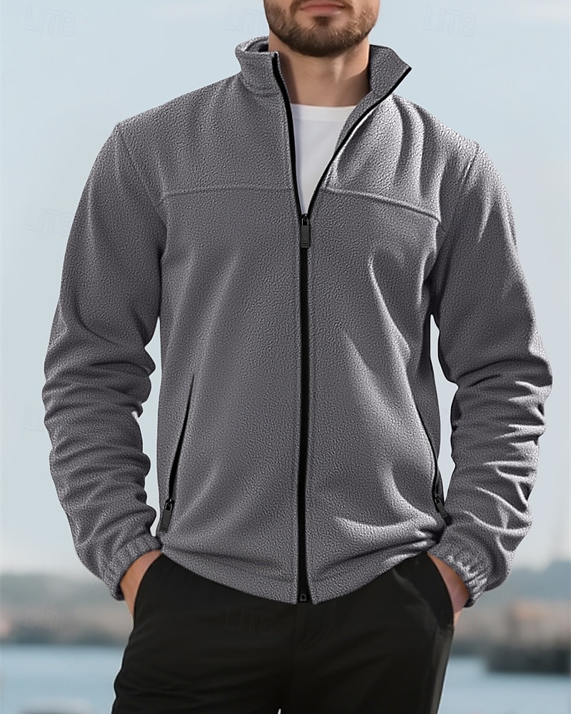 Herre Genser Fleecegenser Genser med full glidelås Aprikos Svart Lilla Oransje lysegrå Opprett krage عادي Ta igjen glidelåsen Lomme Sport & Utendørs Daglig Ferie Polyester Gatemote Grunnleggende 2026 - $36.99 –P11