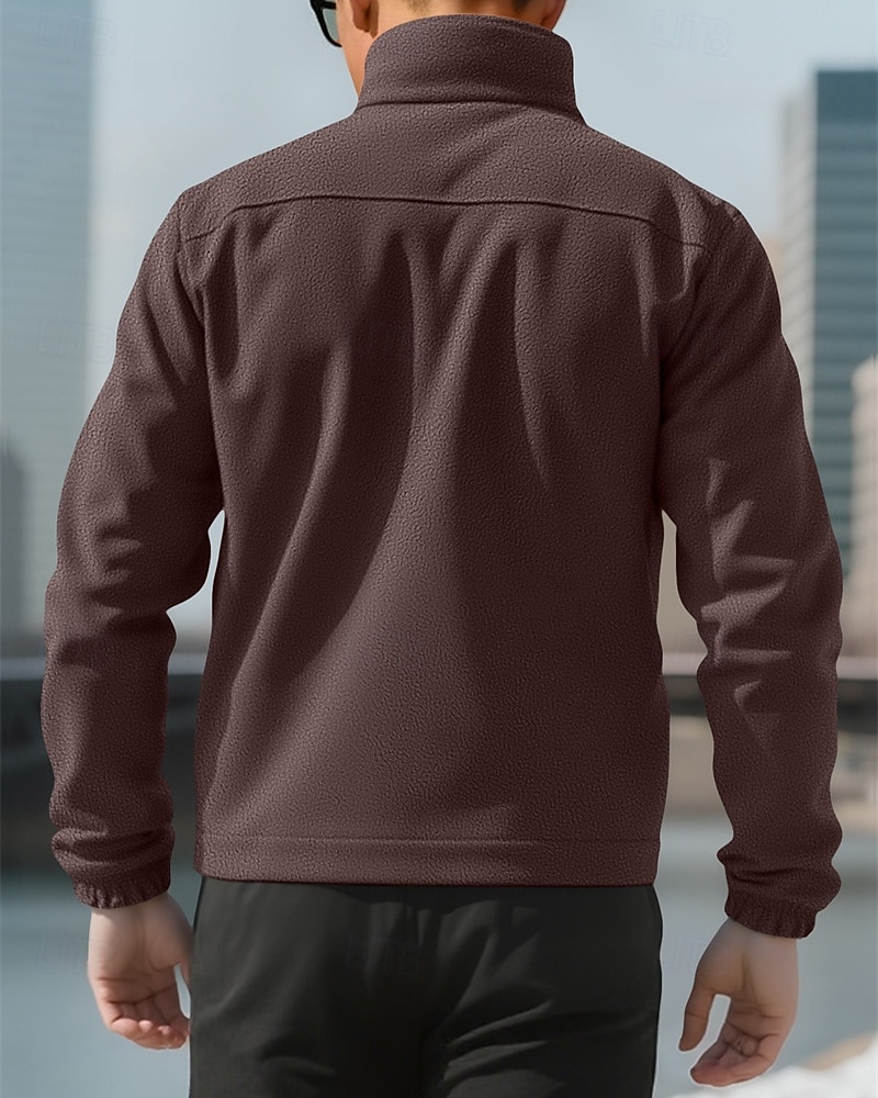 Herre Genser Fleecegenser Genser med full glidelås Aprikos Svart Lilla Oransje lysegrå Opprett krage عادي Ta igjen glidelåsen Lomme Sport & Utendørs Daglig Ferie Polyester Gatemote Grunnleggende 2026 - $36.99 –P14