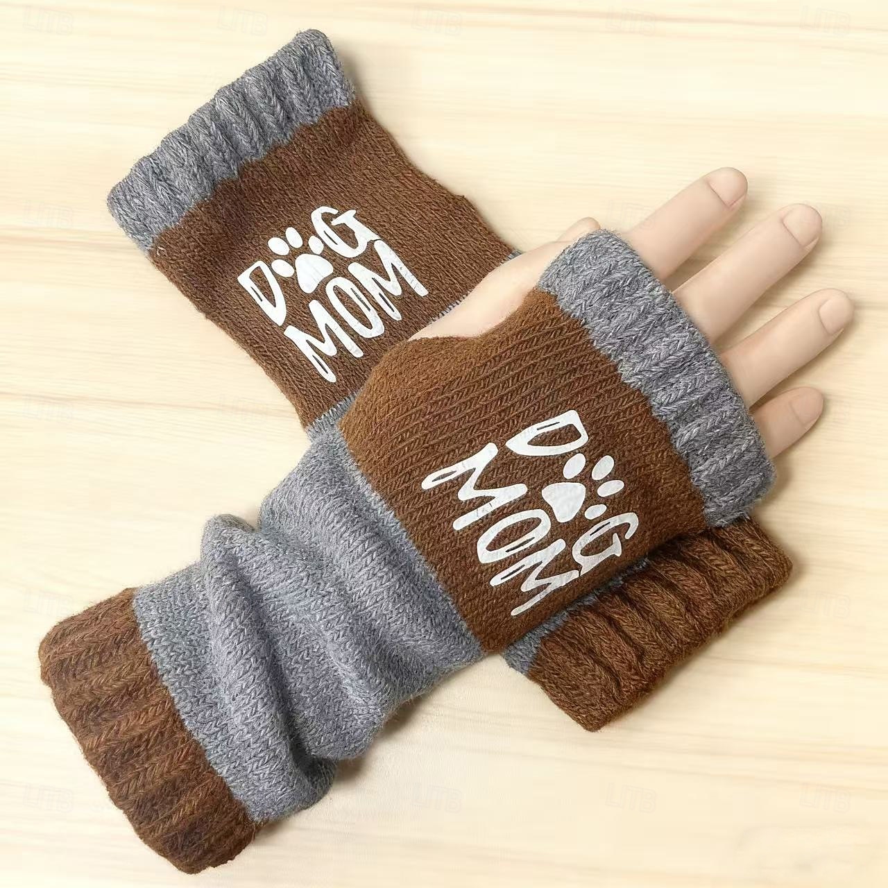 Women's 1 Pair Fingerless / Knitted Gloves Streetwear / Outdoor Gloves - Print Print 2026 - $16.99 –P1