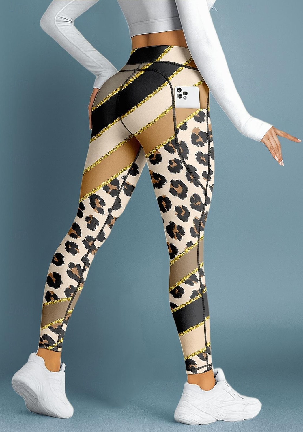 Damen Pilates-Leggings Fitnesshose Trainingsleggings Taschen Stempelsteuer Seitentaschen Pilates Fitnessstudio Fitnesstraining Hosen Strumpfhosen Leggings Streifen Hellgelb Blau Orange Sport 2026 - $20.99 –P3