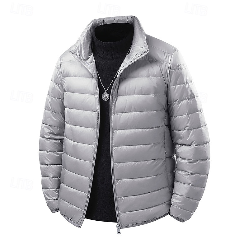 Homme Manteau d'Hiver Doudoune Veste Matelassée Avec Poches 50% duvet de canard blanc Vacances Tenue quotidienne Date Régulier Mode Occasionnel Confortable Chaleur Thermique Automne Hiver Couleur de 2026 ? $56.99 –P1