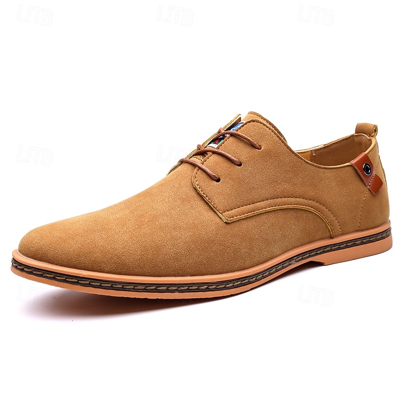 Homme Basket Chaussures de confort Marche Occasionnel Quotidien Soirée & Fête Daim Chaud À lacets Brun foncé Noir Jaune Été Printemps de 2025 ? $34.99 –P6