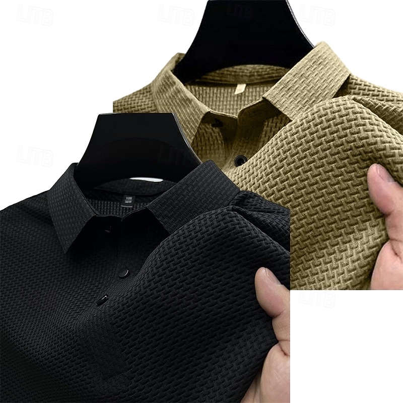 2PCS Men's Polo Shirts Golf Shirt Casual Holiday Classic Short Sleeve Fashion Basic Plain 2 Piece Multi-pack Summer All Seasons Regular Fit 2025 - $36.99 –P7