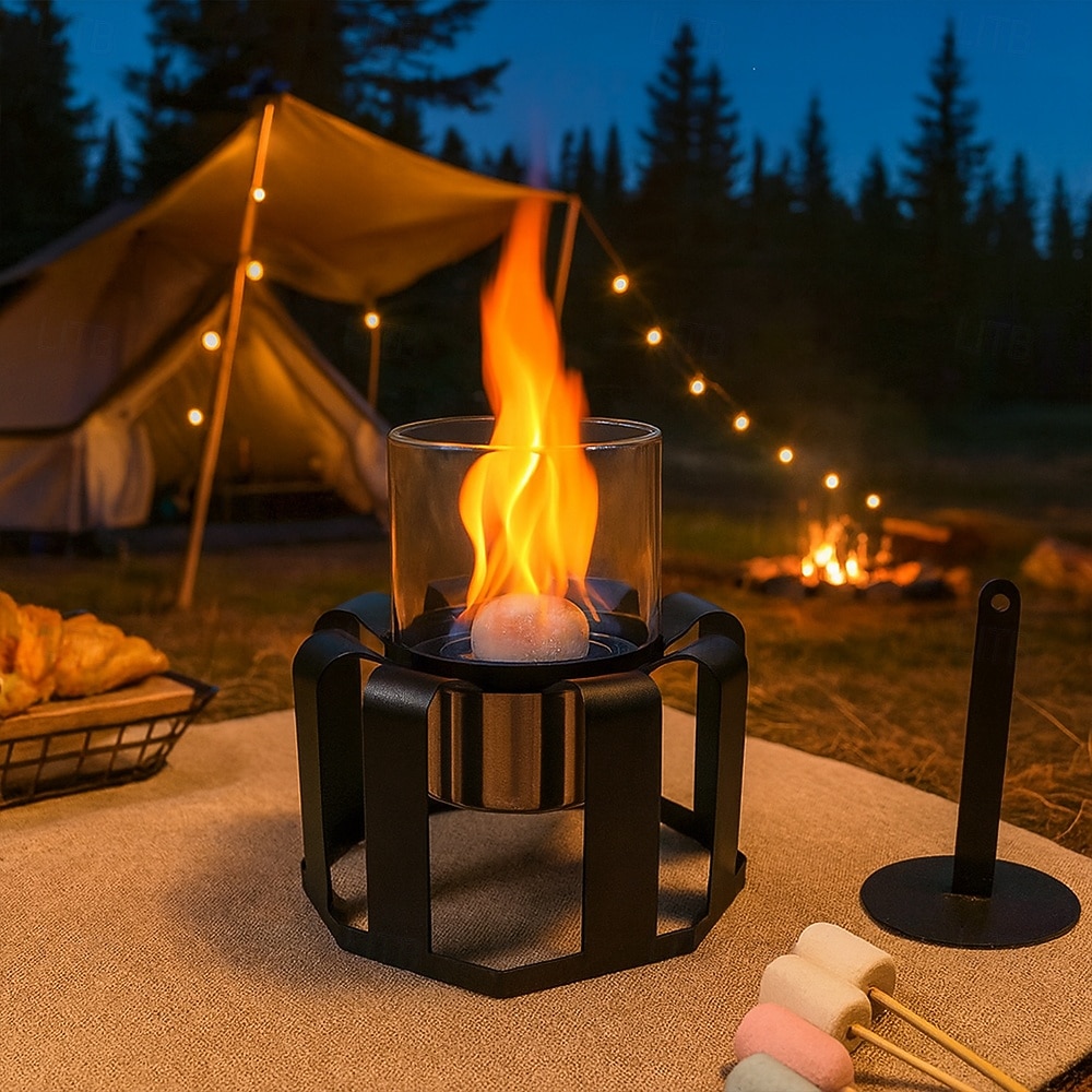 2026年 キャンプ用のガラステーブルとリモコン付きの卓上ファイヤーピット屋外ファイヤーピット  コレクション – $49.99 –P4