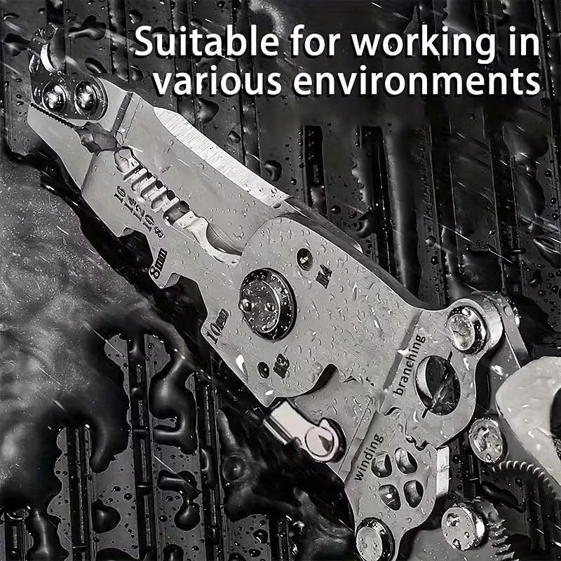 Pinza spelafili pieghevole 18 in 1 per impieghi gravosi - utensile multifunzionale con impugnatura antiscivolo, taglio cavi, crimpatura, torsione, spelafili tutto in uno - per elettricisti, del 2026 a $16.99 –P5