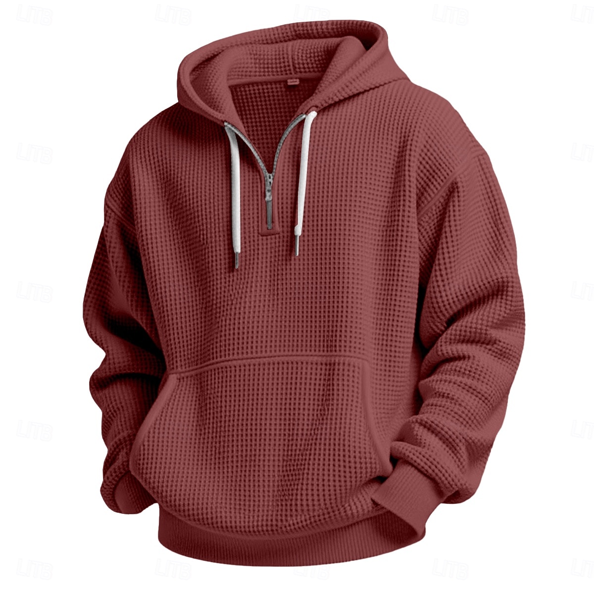 Homme Sweat à capuche Sweat à capuche gaufré Sweat à capuche quart zippé Blanche Vert Claire Vert Véronèse Rouge bleu marine À capuche Uni Poche kangourou Texturé Sport & Loisir Occasionnel Quotidien de 2025 ? $27.99 –P2