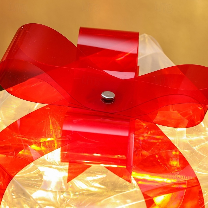 3 Pcs Christmas bow LED luminous gift box for indoor and outdoor Christmas atmosphere decoration lights, ornaments, props, AAA battery box 13/15/19CM 2025 - CAD $25.99 –P9