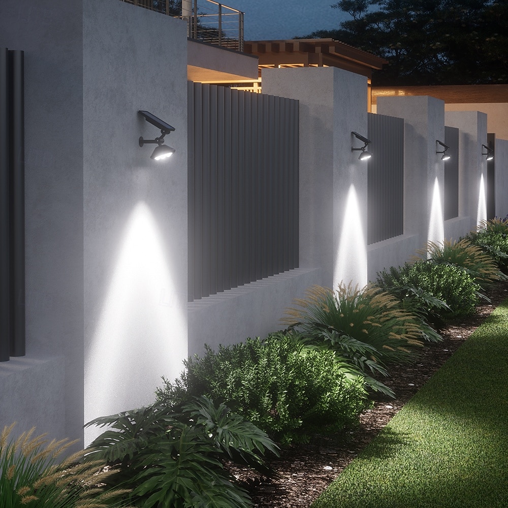 Luces solares para árboles, focos exteriores, apliques impermeables para exteriores, iluminación de patios y jardines, luces solares de atardecer, luces navideñas para el hogar, patio, garaje, césped 2025 - $21.99 –P5