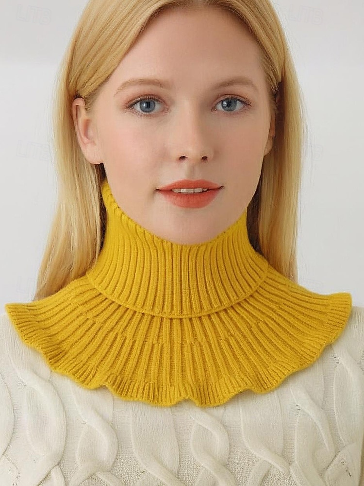 Col côtelé en acrylique de Noël pour femme – confortable et élégant avec des bords volantés, disponible en plusieurs couleurs, parfait pour les vacances d'hiver et les occasions festives de 2026 ? $7.99 –P2