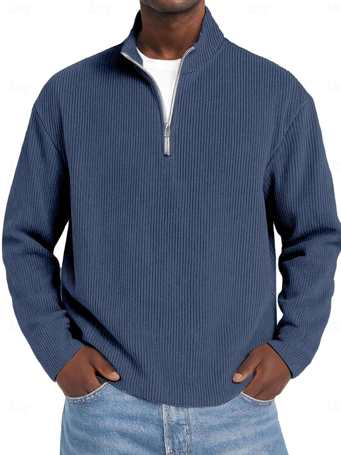 Men's Corduroy Shirt Textured Casual Outdoor Quarter Zip Long Sleeve Fashion Modern Solid Color Warm Corduroy Fall Spring &  Fall Fall & Winter Regular Fit Blue Dark Red Black Navy Blue Green Khaki 2026 - $25.99 –P11